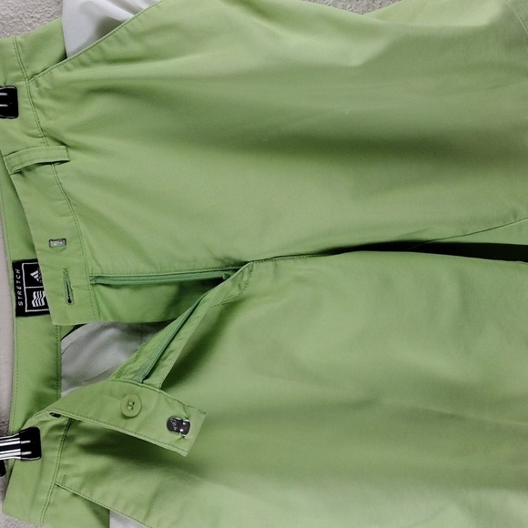Adidas Stretch Green Mid Rise Flat Front Athletic Bermuda Golf Shorts - Picture 5 of 13